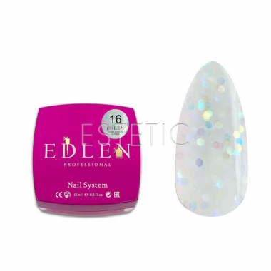 Жидкий гель EDLEN Water Acrygel Glitter №14 нежно-сиреневый с глитером, 15 мл