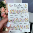 Cлайдеры для ногтей SLIDIZ 203 на водной основе фольгированные золото полевые цветы