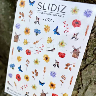 Cлайдери для нігтів SLIDIZ 073 на водній основі, український стиль