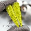 Гель-лак SAGA Black Snow 07 желтый с черной крошкой, 9 мл