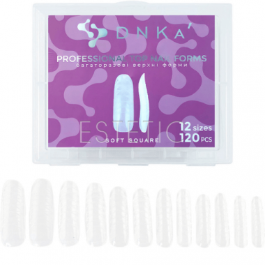 Верхние форме для наращивания DNKa Top Nail Forms Soft Square мягкий квадрат, 120шт
