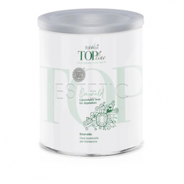 Воск для депиляции ItalWax Top Line Emerald, Изумруд в банке, 800мл