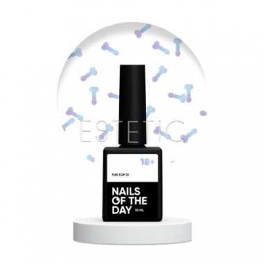 Топ з каміфубуками Top NAILSOFTHEDAY FUN!!! №01 голографічний, 10 мл