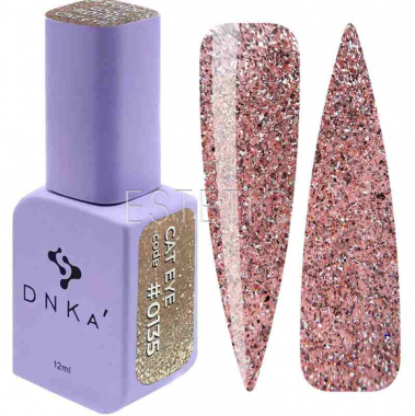 Гель-лак DNKa Gel Polish #0135 Cat Eye хрустальный глаз нежный бежевый, 12 мл