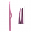 Пінцет для брів ZOLA скошений професійний LIGHT PINK