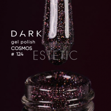 Гель-лак Dark gel polish 124 Cosmos темный фиолетовый с голографическими блесточками, 10 мл