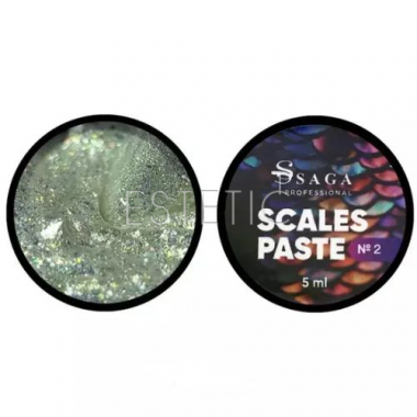 Рельельфная паста SAGA SCALES paste 02 бриллиантовая для объемного дизайна,  5 мл