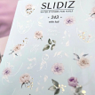 Cлайдери для нігтів SLIDIZ 243 на водній основі комбіновані фольгою золото френчі лунки квіти