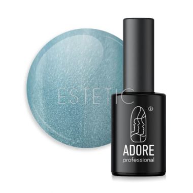 Гель-лак ADORE Gel Polish Cat’s Eye Mm-17 вітражний, котяче око металевий блакитний приглушений, 8 мл