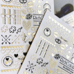 Слайдер для нігтів RichcoloR FOIL 14 фольгований золото, серця, губи, Love, пазли