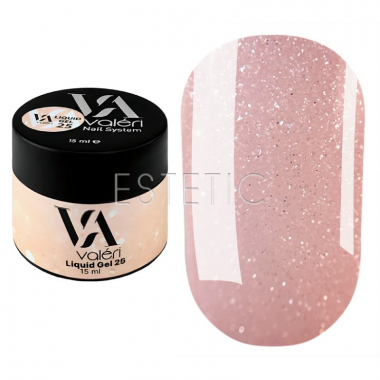 Рідкий гель Valeri Liquid Gel 025 бежево-рожевий пудровий з шимером, 15 мл