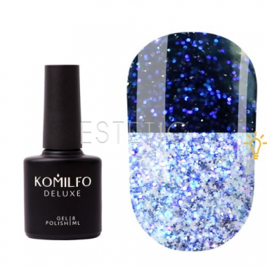 Топ для ногтей Komilfo Galaxy Top 005 светоотражающий, синие блестки, 8 мл