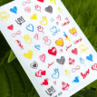 Стикери на липкій основі UAslider 023 Love, серце, кохання, написи олівцем