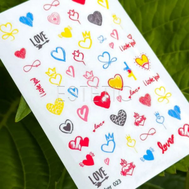 Стикери на липкій основі UAslider 023 Love, серце, кохання, написи олівцем