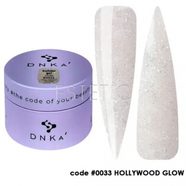 Гель DNKa Builder Gel #0033 Hollywood Glow світловідбиваючий молочний приглушений, 30 мл