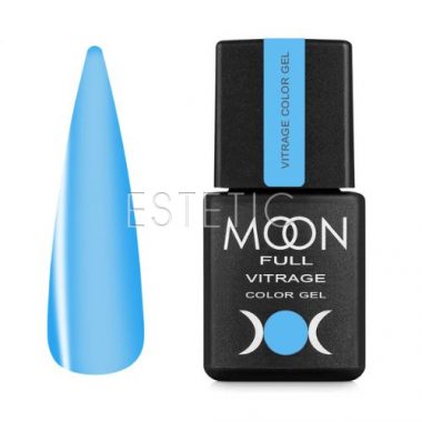Гель-лак витражный MOON FULL Vitrage Collor Gel №06 синий яркий, 8 мл
