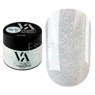 Жидкий гель Valeri Liquid Gel 021 молочный с блесточками хамелеон, 15 мл