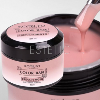 Komilfo Color Base French 018 камуфлююча база для гель-лаку, 30 мл (гель-банка)