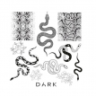 Пластина для стемпинга DARK Snake Mini, змеи, змеиная кожа, 6,5x6,5