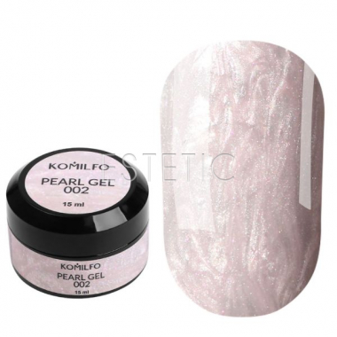 Гель для нігтів Komilfo Pearl Gel 002 ніжно-рожевий перлинний, 15 мл