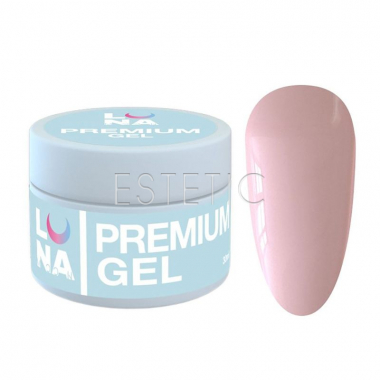 Гель LUNA Premium Gel 13 для нарощування нюдовий персиковий,30 мл 