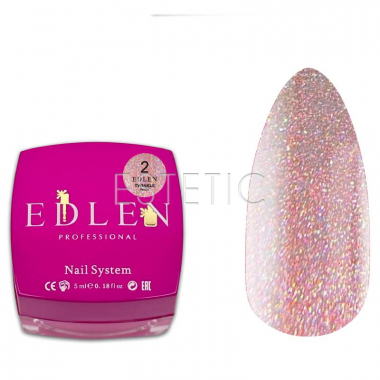 Паста для дизайна ногтей Edlen Twinkle paste 2 жемчужная розово-золотая, 5 мл