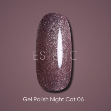 Гель-лак Dark gel polish Night Cat 06 светоотражающий бежево-лиловый, 6 мл