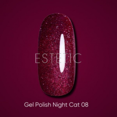 Гель-лак Dark gel polish Night Cat 08 светоотражающий вишневый, 6 мл