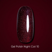 Гель-лак Dark gel polish Night Cat 10 світловідбиваючий марсала, 6 мл