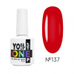 Однофазний гель-лак YO! Nails One Step 137 яскраво-червоний, 8 мл