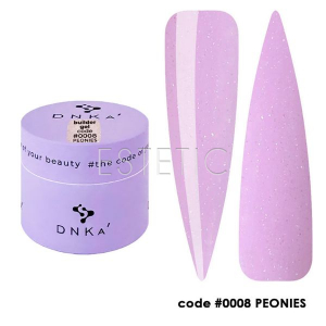 Гель DNKa Builder Gel #0008 Peonies светлая лаванда с шиммером, 15 мл