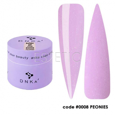 Гель DNKa Builder Gel #0008 Peonies світла лаванда з шимером, 15 мл