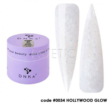 Гель DNKa Builder Gel #0034 Hollywood Glow светоотражающий молочный, 15 мл