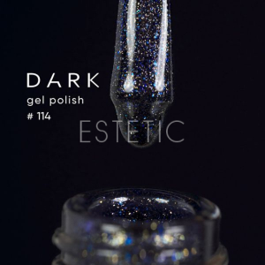 Гель-лак Dark gel polish 114 глибокий синій з голографічним шимером, 6 мл
