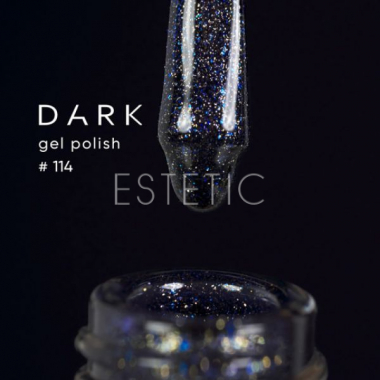 Гель-лак Dark gel polish 114 глубокий синий с голографическим шиммером, 6 мл