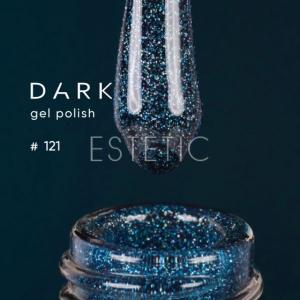 Гель-лак Dark gel polish 121 Cosmos синій морський з голографічними блискітками, 6 мл