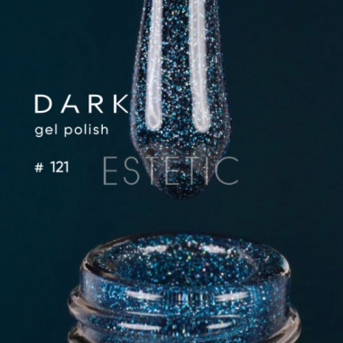 Гель-лак Dark gel polish 121 Cosmos синий морской с голографическими блесточками, 6 мл