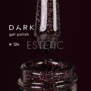 Гель-лак Dark gel polish 124 Cosmos темный фиолетовый с голографическими блесточками, 6 мл