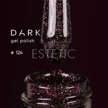 Гель-лак Dark gel polish 124 Cosmos темний фіолетовий з голографічними блискітками, 6 мл