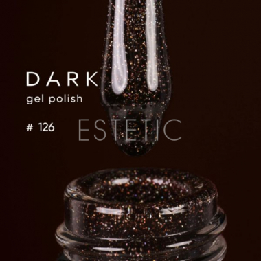 Гель-лак Dark gel polish 126 Cosmos глубокий фиолетово-коричневый с голографическими блесточками, 6 мл