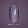 Гель-лак Dark gel polish Hologram cat 04 котяче око голографічний фіолетовий, 6 мл