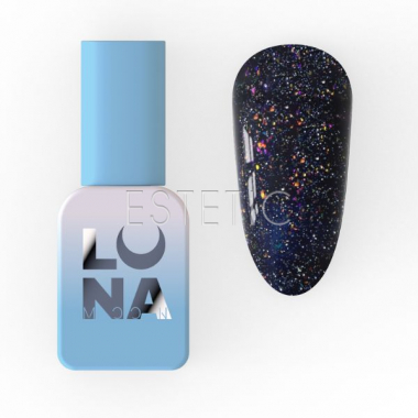 Гель-лак LUNA Color №213 Reflection светоотражающий чёрно-синий с разными блесточками,8мл