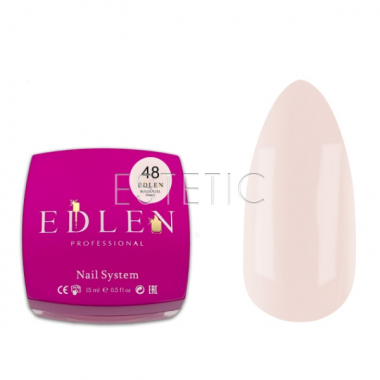 Гель для наращивания EDLEN Builder gel №48 Cheesy сливочный пудровый, 15 мл