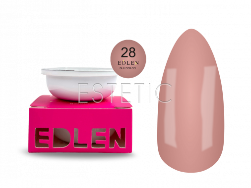 Гель для ногтей EDLEN Builder gel 28 Office, сменный картридж теплый кофейно-розовый нюд, 15 мл