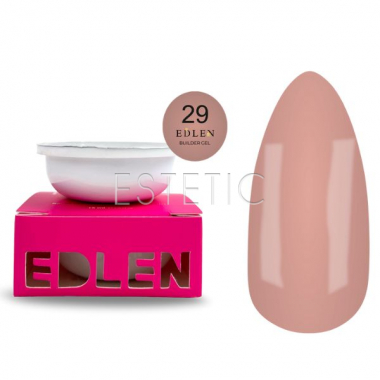 Гель для ногтей EDLEN Builder gel 29 Office, сменный картридж холодный бежевый нюд, 30 мл