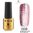 Гель-лак F.O.X Brilliance №008 (розовый фламинго, блестки), 6 мл