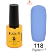 Гель-лак F.O.X Pigment №118 (блідо-волошковий, емаль), 12 мл