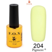 Гель-лак F.O.X Pigment №204 (світлий жовто-салатовий, емаль), 12 мл
