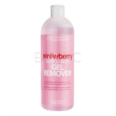 Jerden Proff Gel Remover - Средство для снятия гель-лака, биогеля КЛУБНИКА со сливками, 500 мл