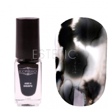 Komilfo Aqua Drops №001 Black - Акварельні краплі (чорний), 5 мл